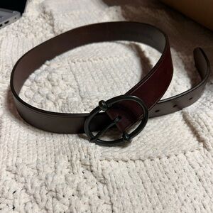 Vintage Banana Republic Brown Leather Belt Silver Buckle